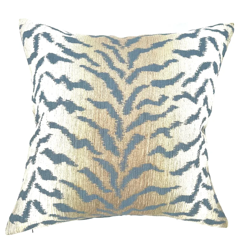 Azure Modern Zebra Throw Pillow Cover 20x20