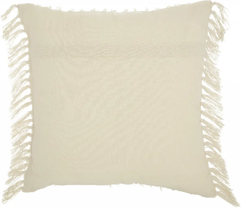 Tassel Detailed White Throw Pillow