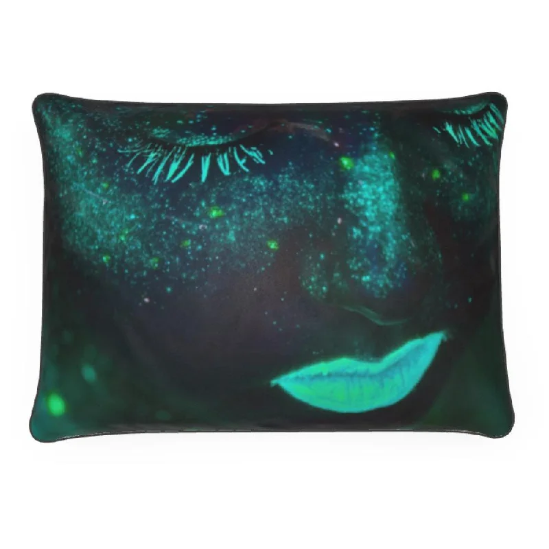 Luxurious Velvet UV Universe Female Body Painting Pillow Cushion -  Trance