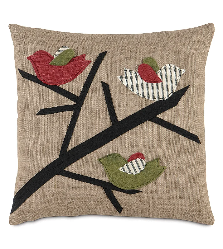 Nature's Caroling Throw Pillow Cover 18x18