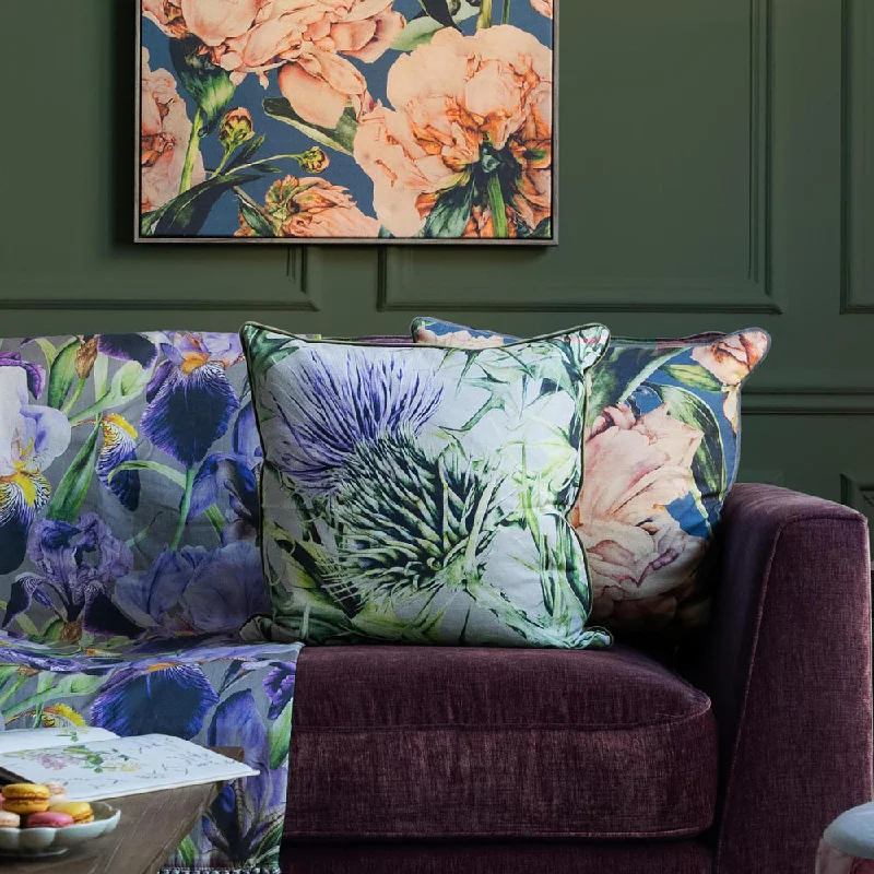 Penton Printed Feather Cushion Damson