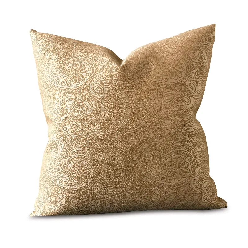 Vogue Paisley Throw Pillow Cover in Bronze 20x20