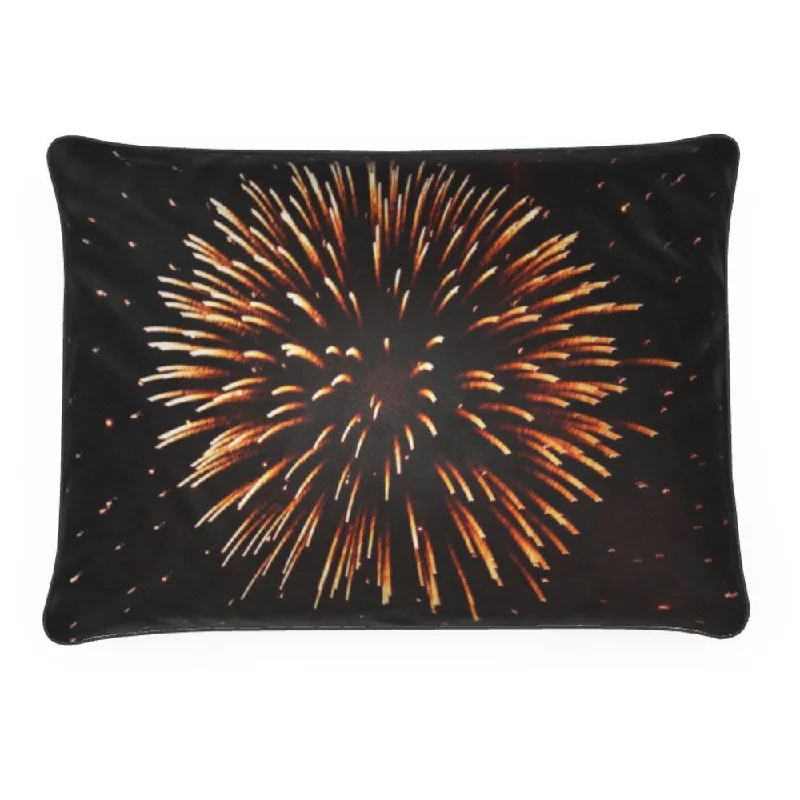 Luxurious Velvet Golden Fireworks Pillow Cushion -  Fireworks