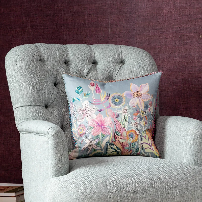 Primrose Printed Feather Cushion Wisteria