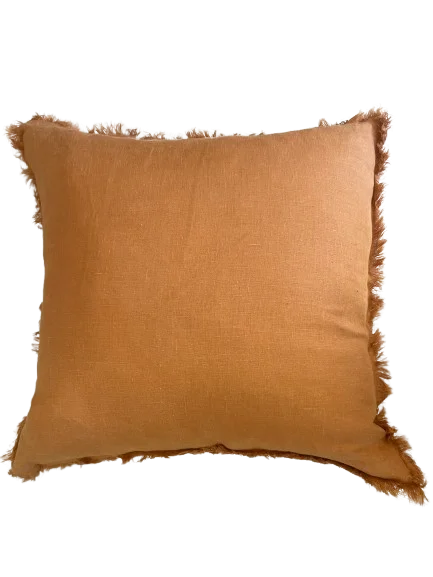 © Fringe Edge cushion linen - Pumpkin