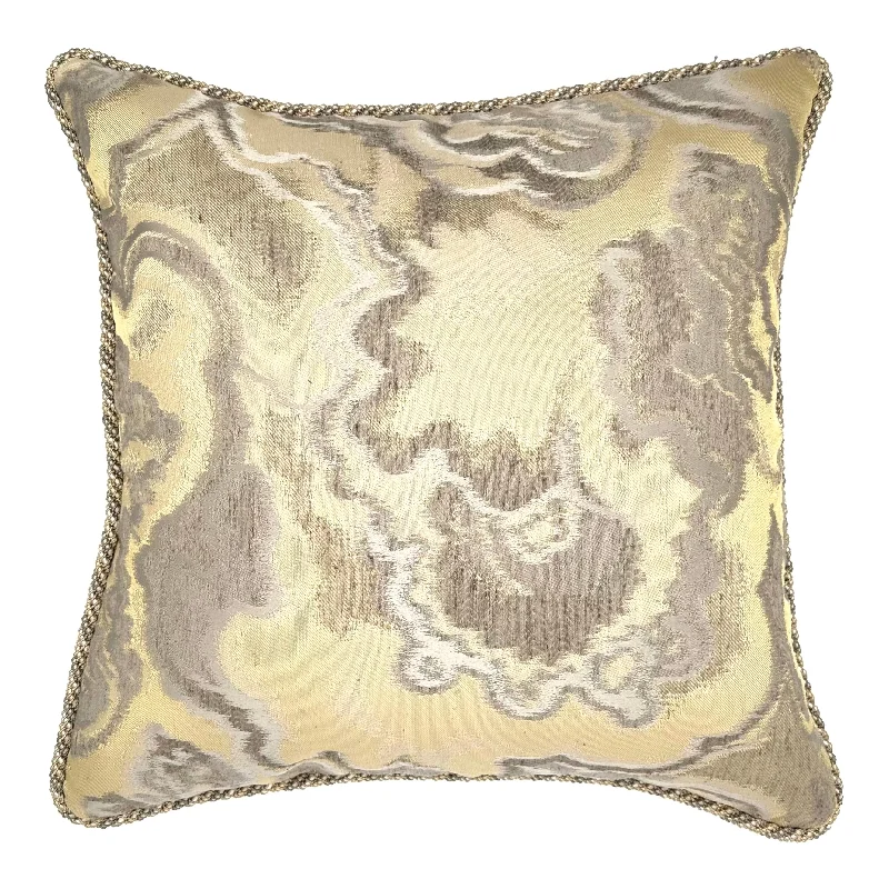 Gray/ Champagne  Abstract Throw Pillow Cover 22x22