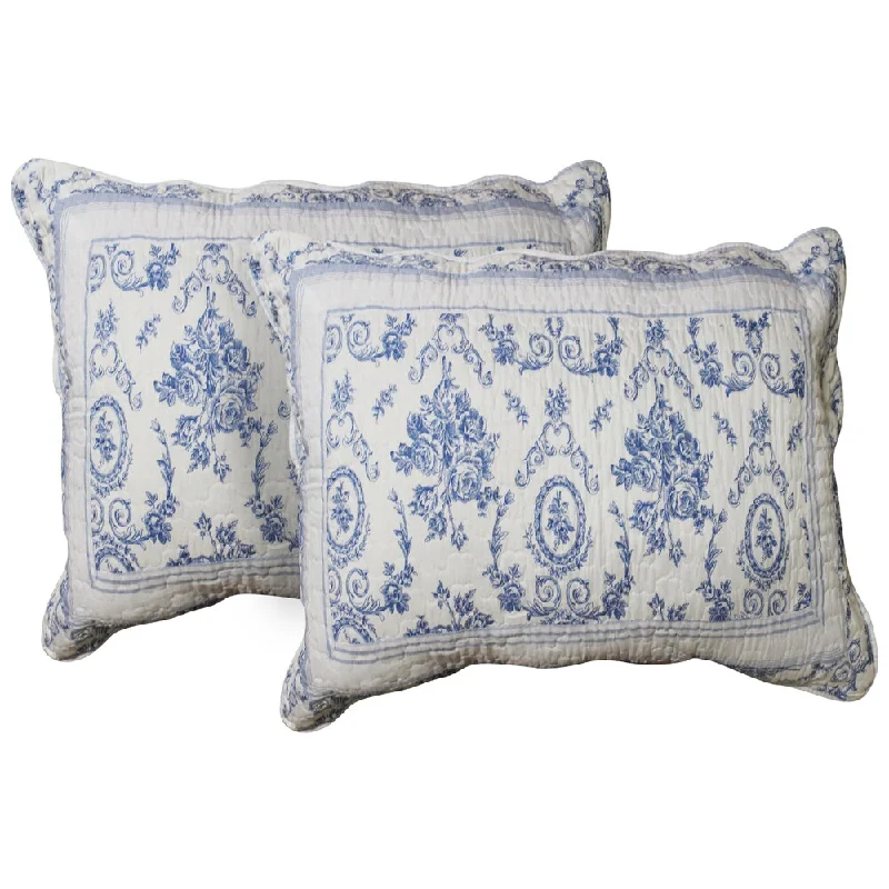 Patch Magic Blue Wisteria Lattice Standard Pillow Shams (Set of 2)