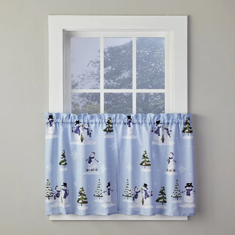 SKL Home Wonderland Winter Tier Pair, 57 inches x 36 inches, Blue (2-Pack)