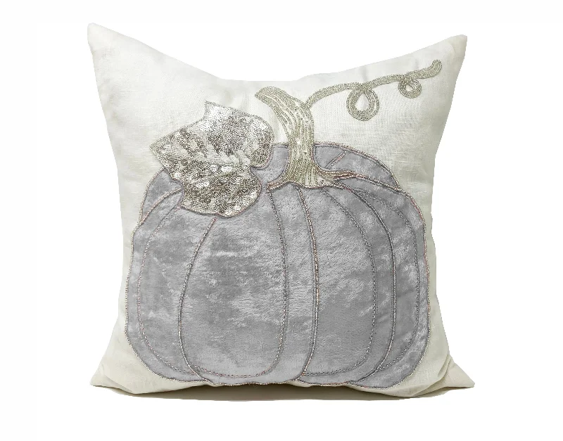 Light Gray Pumpkin Pillow Case