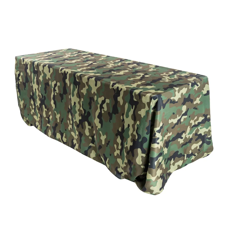 Camouflage Polyester 90"x132" Rectangular Tablecloth