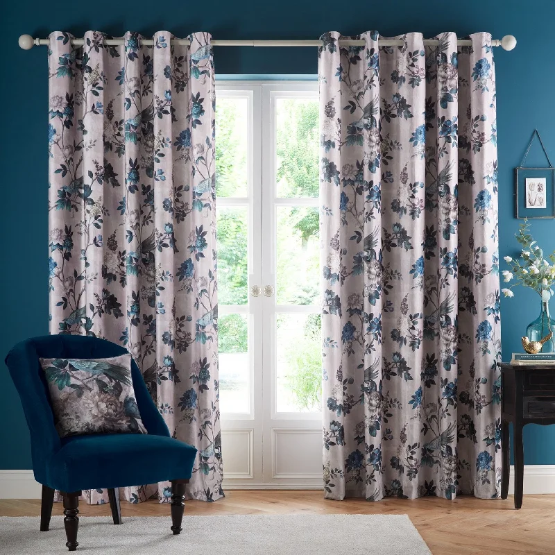 Windsford Floral Velvet Eyelet Curtains