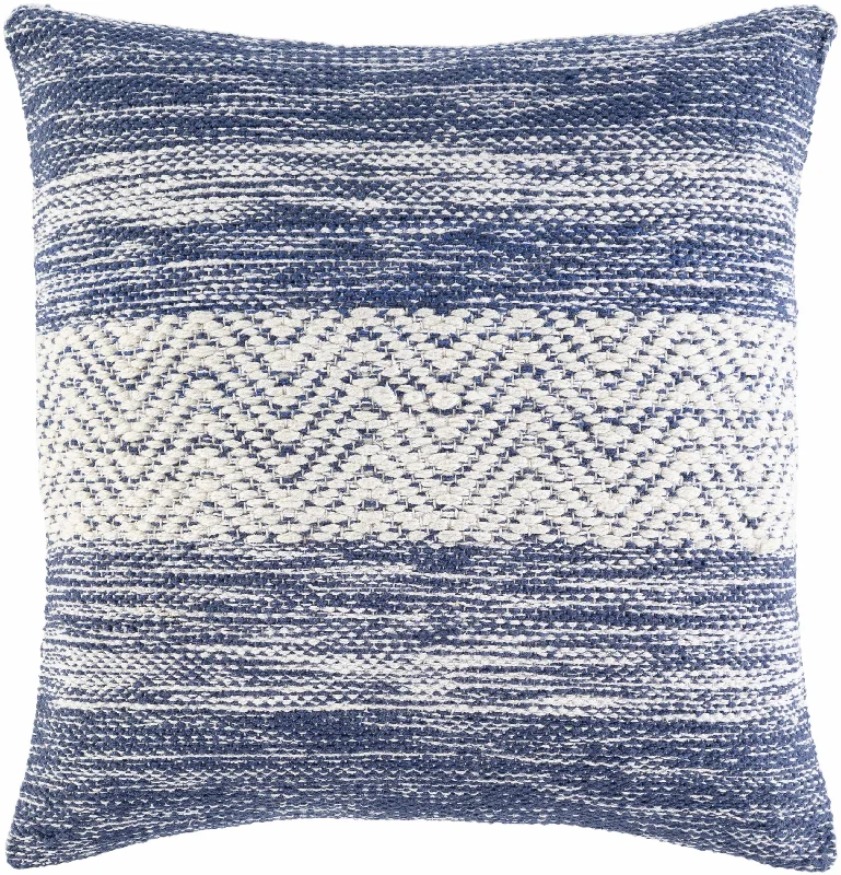 Eynesil Blue & White Chevron Accent Pillow