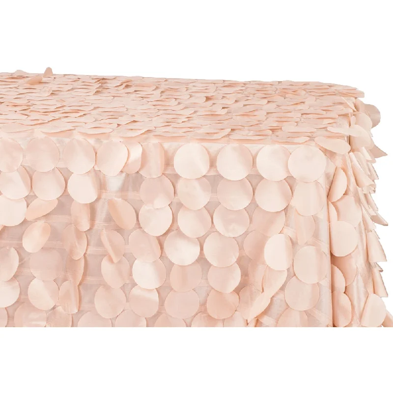 90"x156" Petal Circle Taffeta Rectangular Tablecloth - Blush/Rose Gold