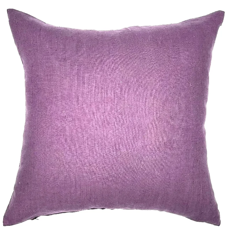 Lavender Solid Linen Throw Pillow Cover 22x22