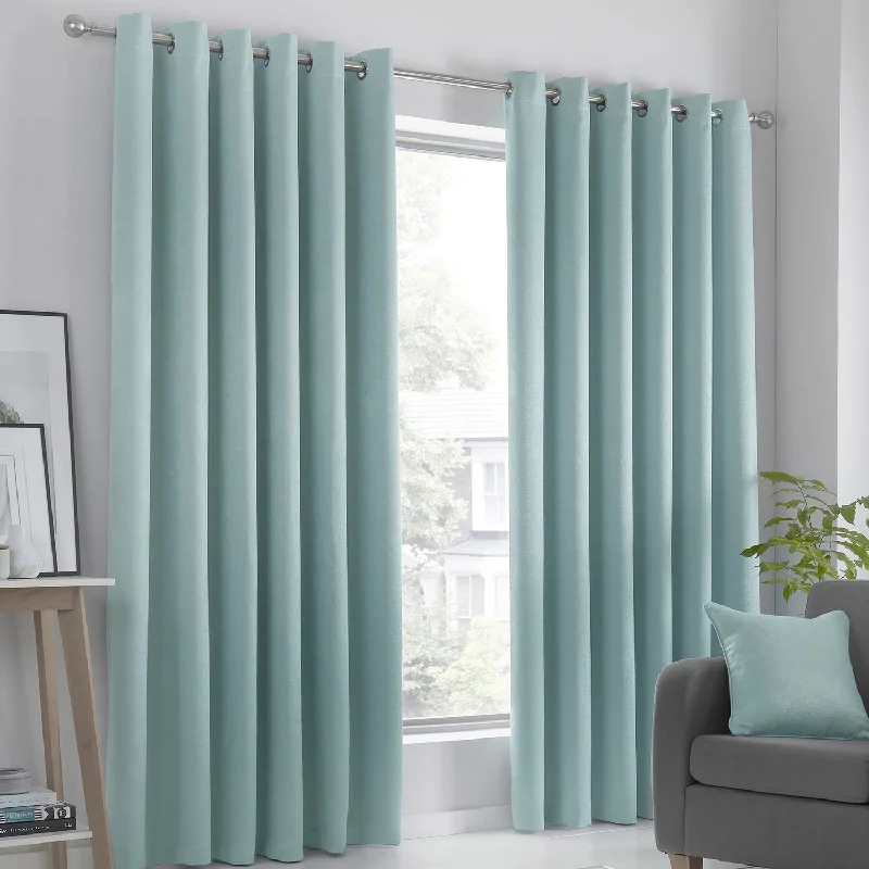 Strata Duck Egg Dim Out Eyelet Curtains