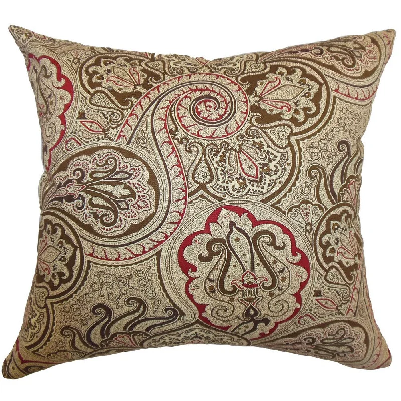 Xandraya Paisley Euro Sham Cherry