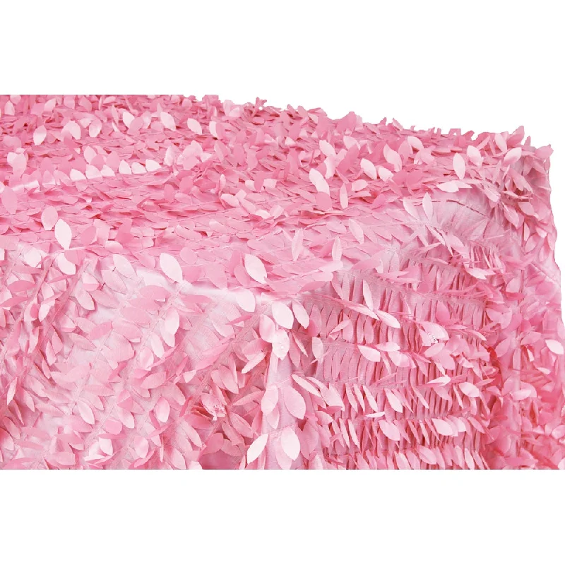 Leaf Petal Taffeta Tablecloth 90"x132" Rectangular - Pink