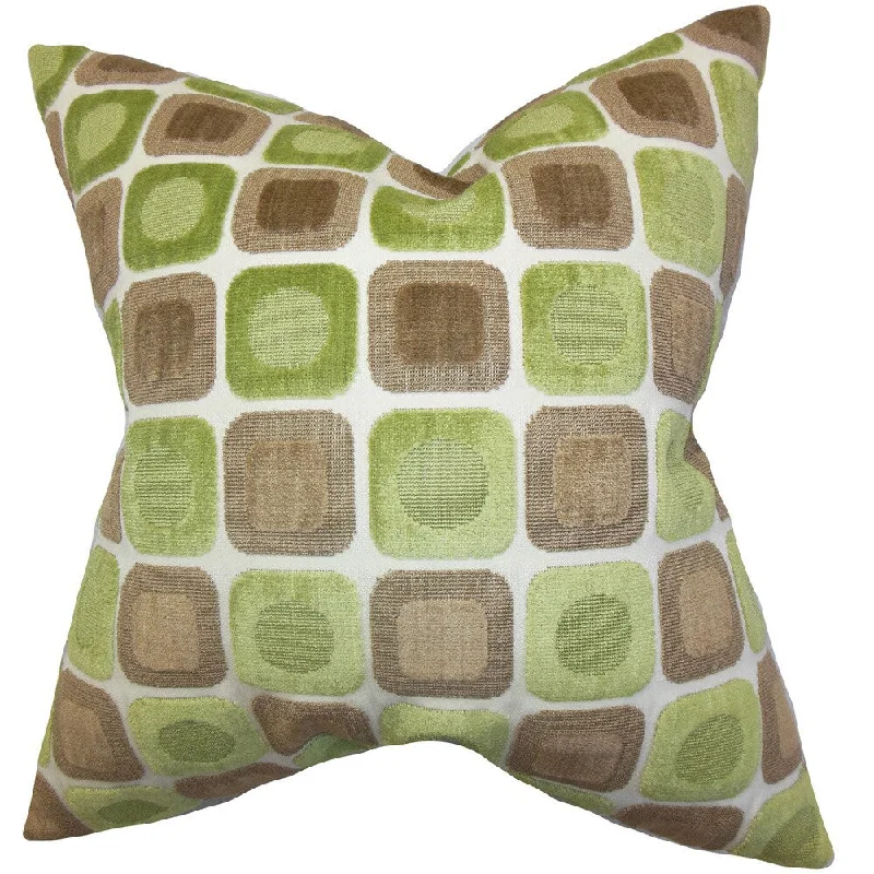 Oluchi Geometric Euro Sham Green