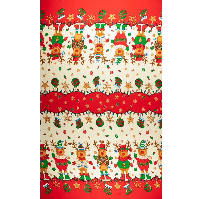 Printed Christmas Tabling Fabric - 004 - Red