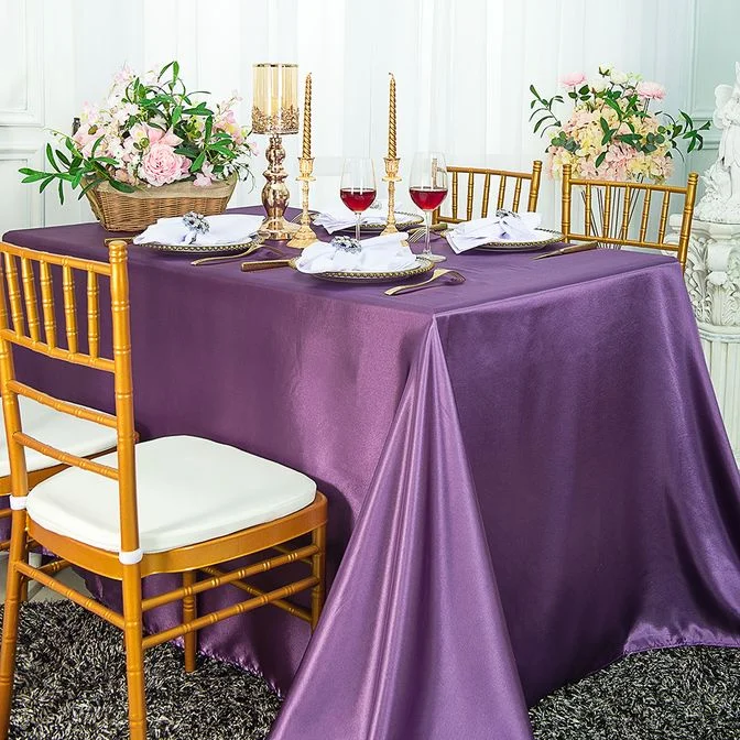 90"x132" Seamless Rectangular Satin Tablecloth - Wisteria (1pc)