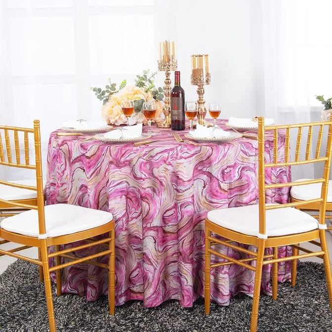 132" Round Agate Scuba (Wrinkle-Free) (240 GSM) Tablecloth - Pink (1pc)