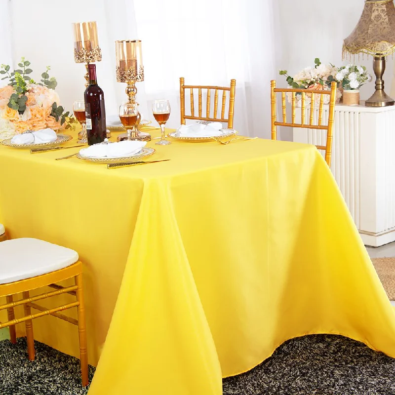 72"x120" Seamless Rectangular Polyester (220 GSM) Tablecloth - Canary Yellow (1pc)