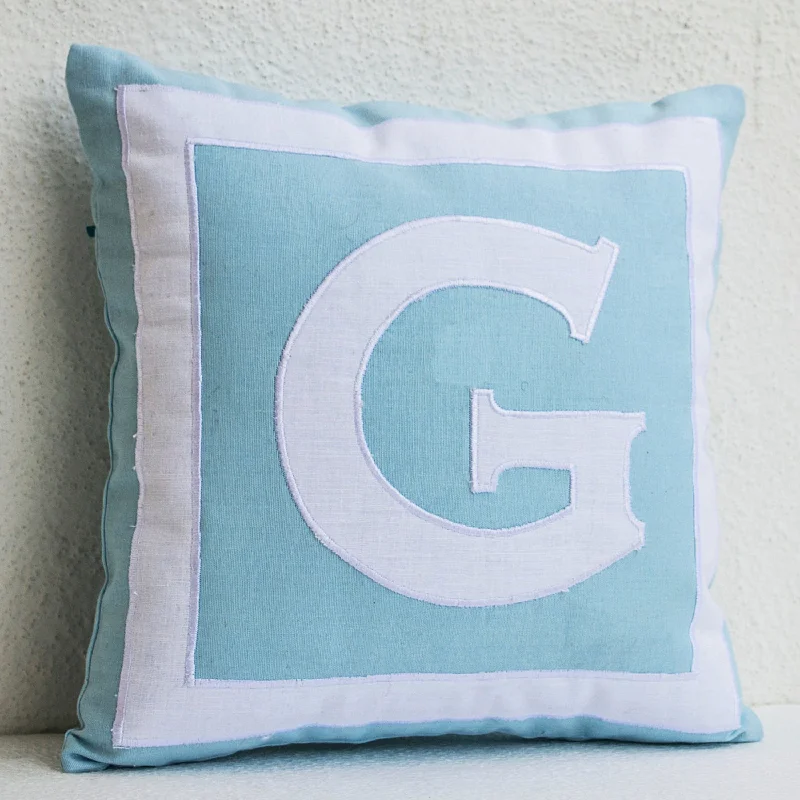 Custom Monogram Personalized Pillow Cover Gifts For Wedding Kids Dorm Decor