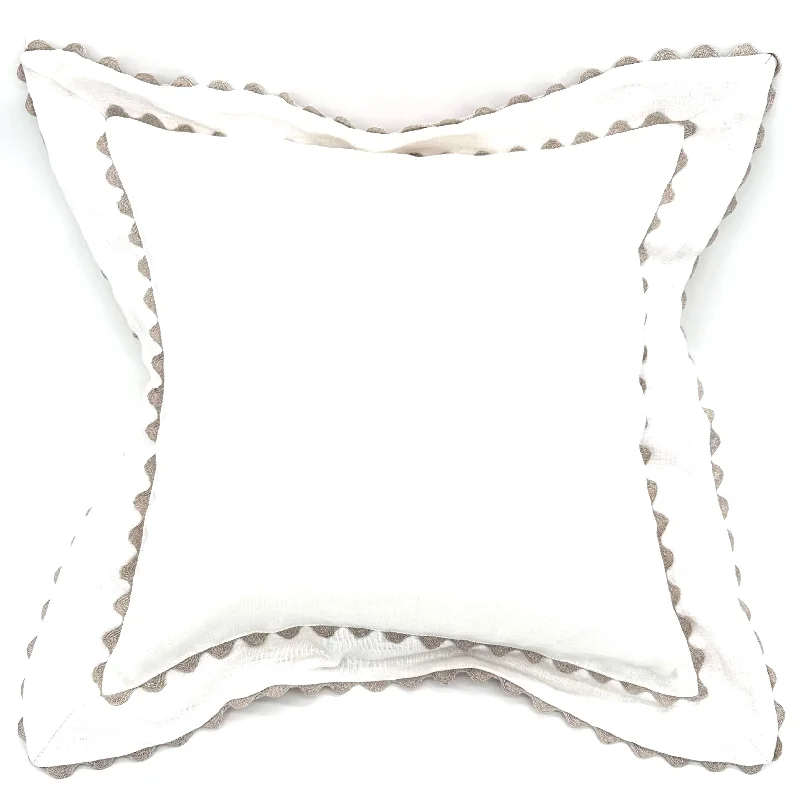 Off White Vintage 100% Pure Linen Throw Pillow  Cover 18x18