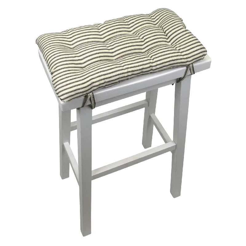 Ticking Stripe Black Saddle Stool Cushions - Gaucho Stool - Satori Seat Cushions