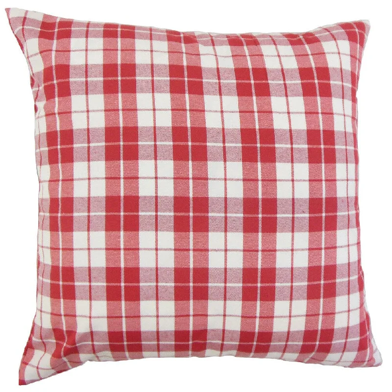 Joss Plaid Euro Sham Red