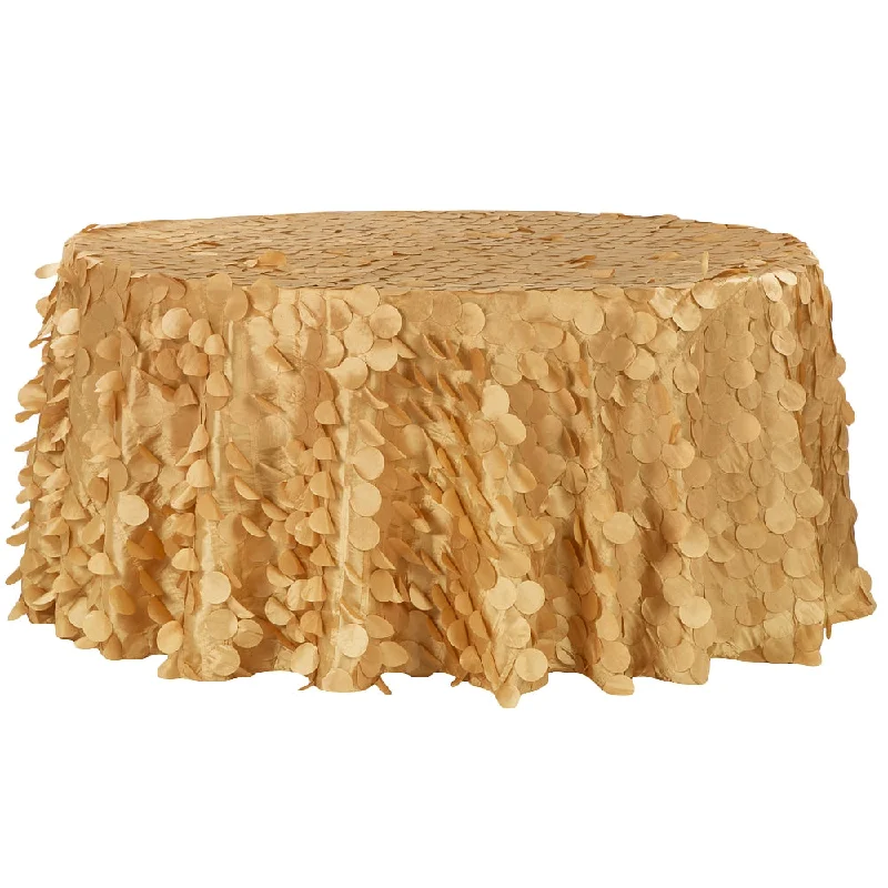 Petal Circle Taffeta Round 120" Tablecloth - Gold