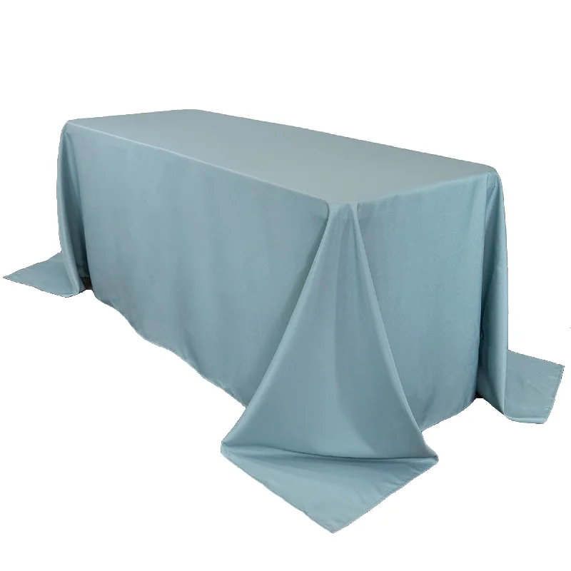 90 x 156 Inch Rectangular Polyester Tablecloth Dusty Blue