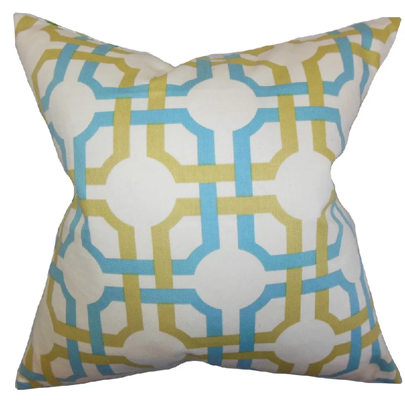 Aebba Geometric Euro Sham Blue