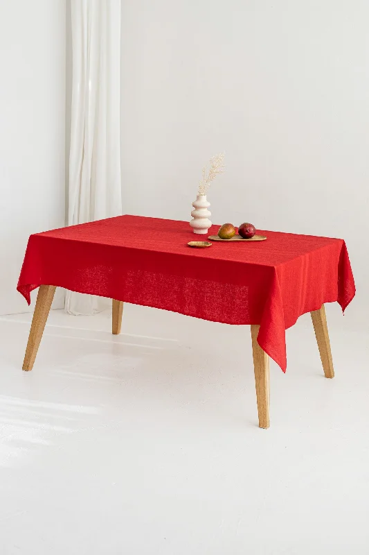 Red Linen Tablecloth