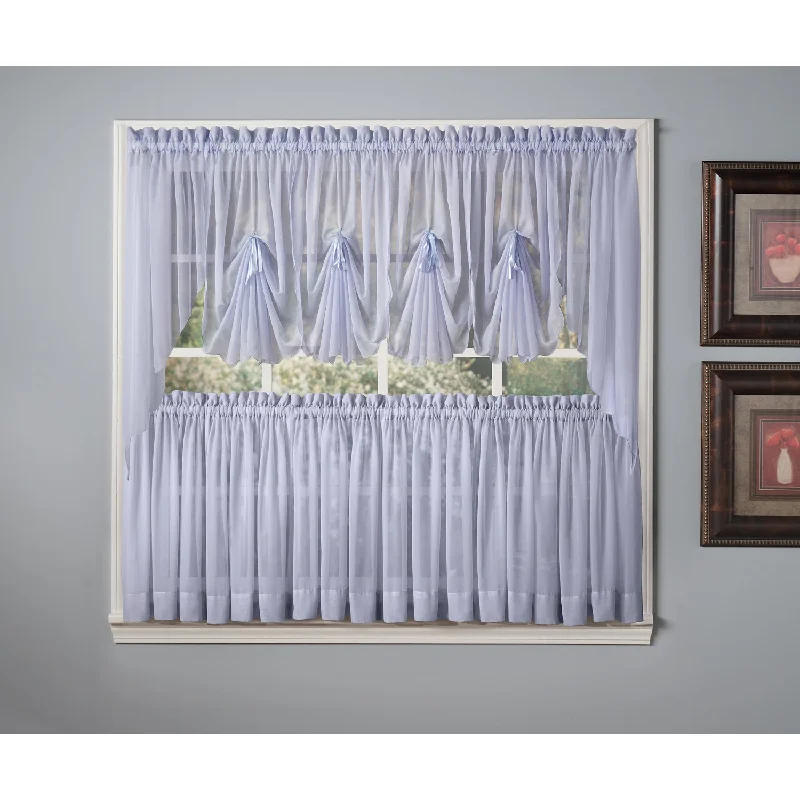 Emelia Sky Blue Sheer Voile Curtains