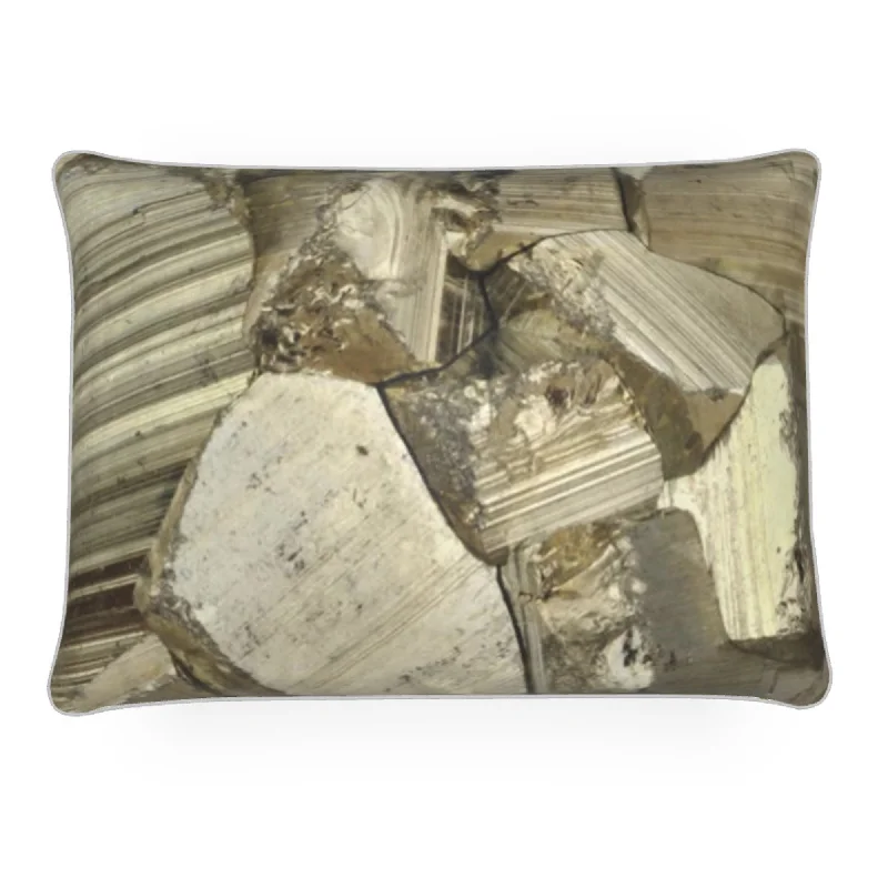 Crystal Therapy Luxurious Rectangle Sofa Velvet Cushion - Pyrite