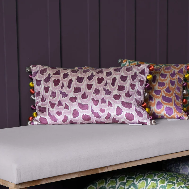 Nada Printed Feather Cushion Amethyst