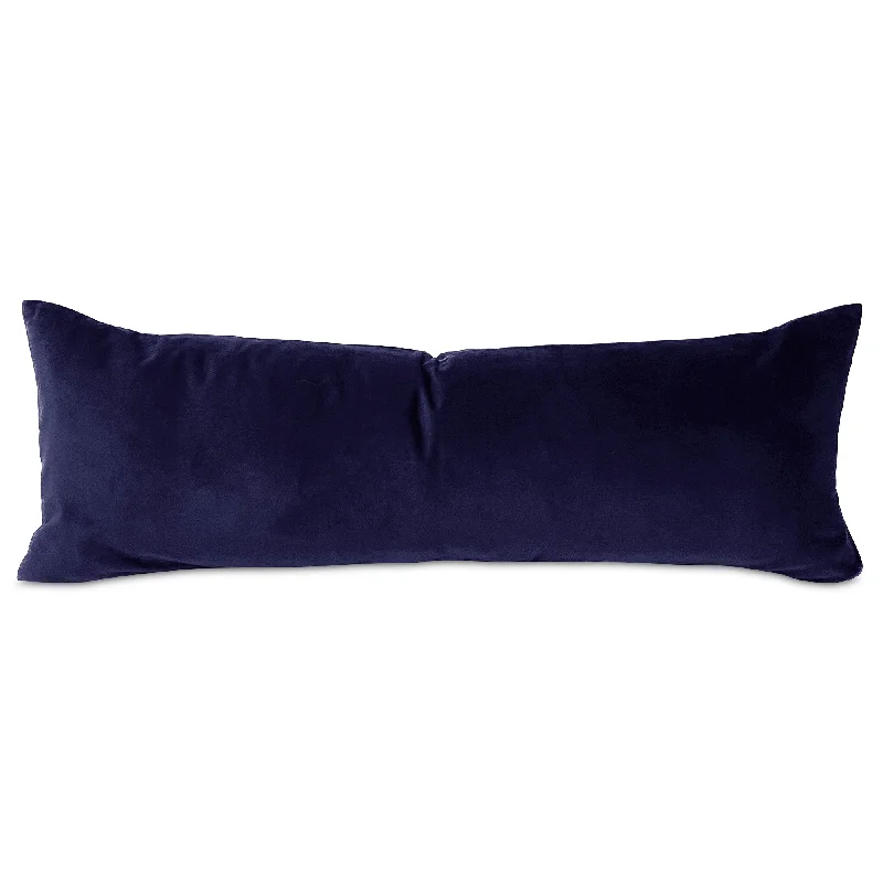 Velvet Extra Long Lumbar Pillow Cover 13x36 in Midnight Blue