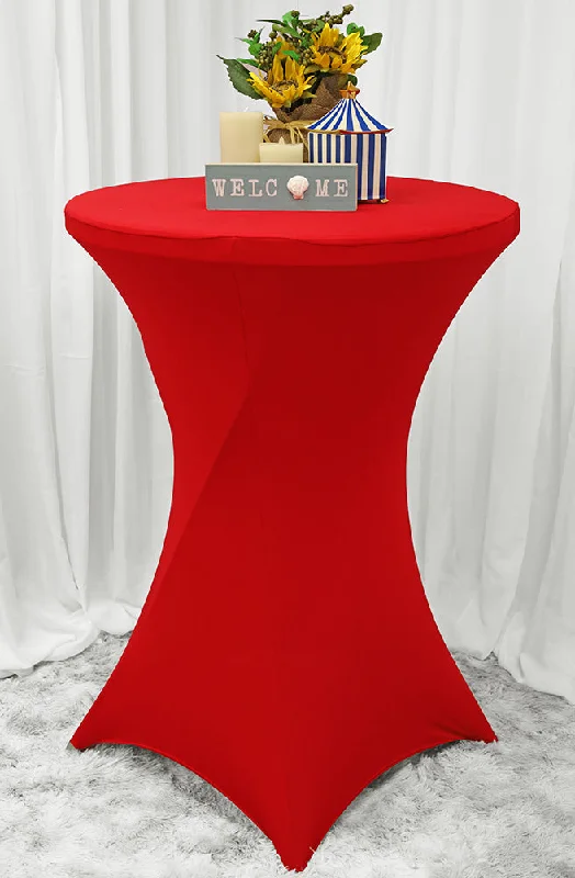 36"x42" Cocktail Spandex Table Cover - Red (1pc)