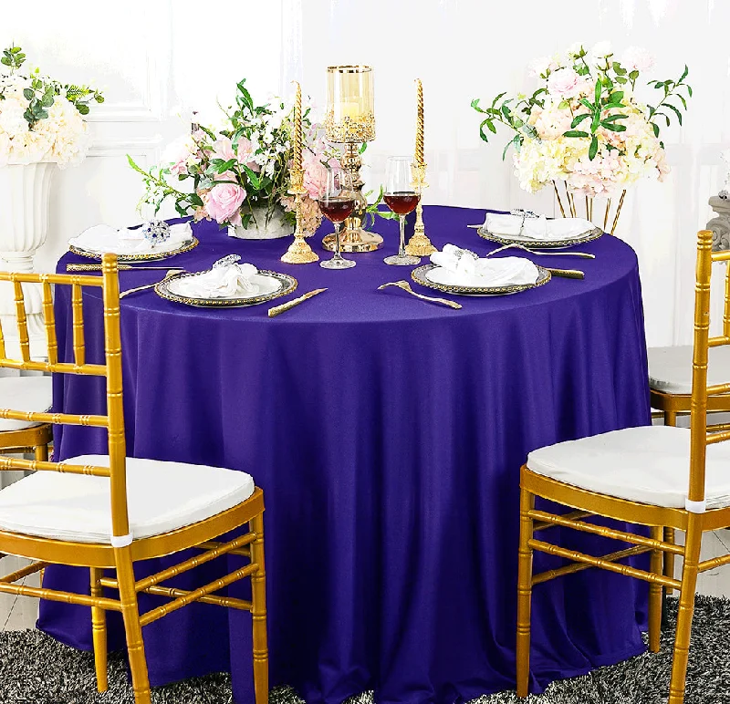 132" Round Scuba (Wrinkle-Free) (240 GSM) Tablecloth - Regency Purple (1pc)