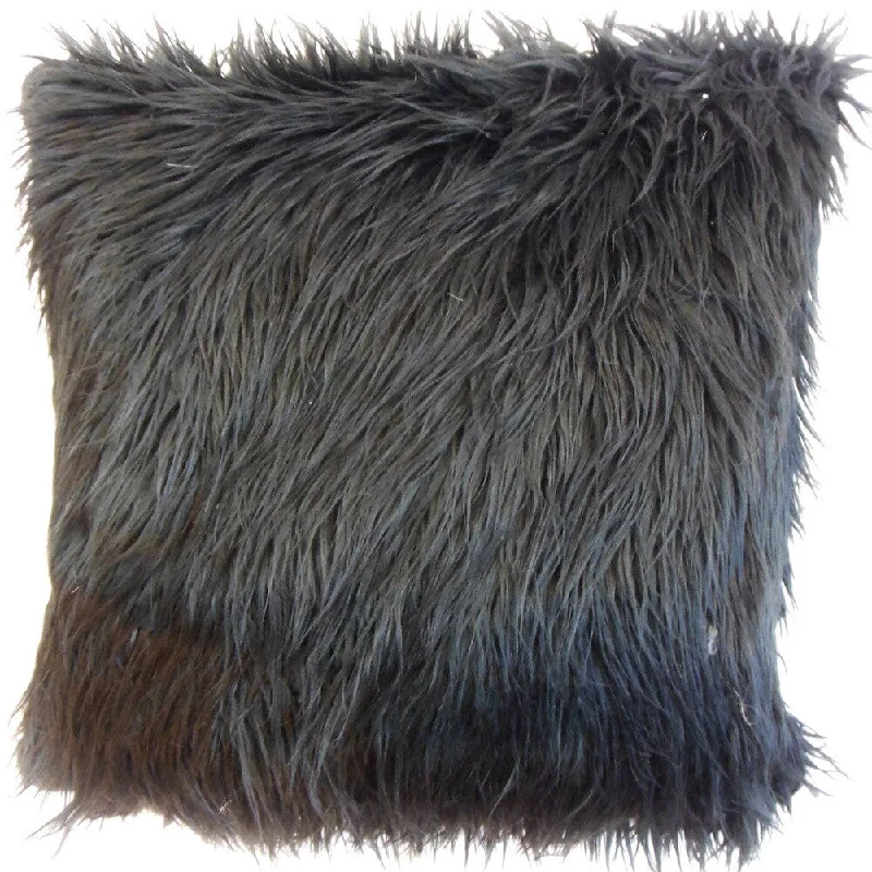 Valeska Faux Fur Euro Sham Black