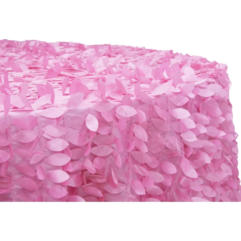 Leaf Petal Taffeta 132" Round Tablecloth - Pink