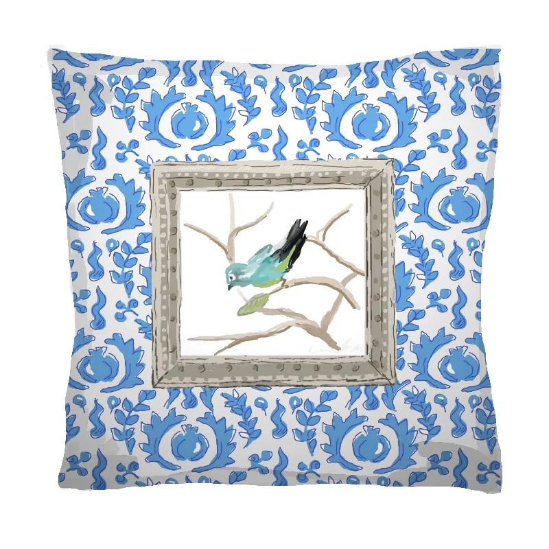 Dana Gibson Grackle Blue Bird Pillows, 18"