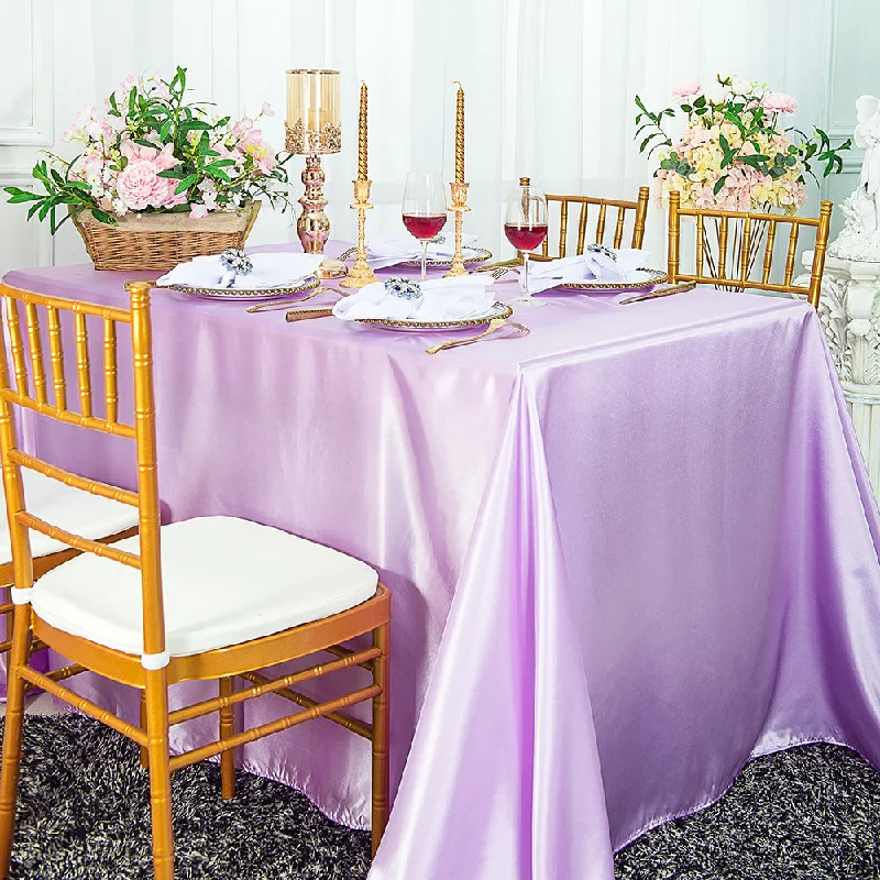 90"x156" Seamless Rectangular Satin Tablecloth - Lavender (1pc)