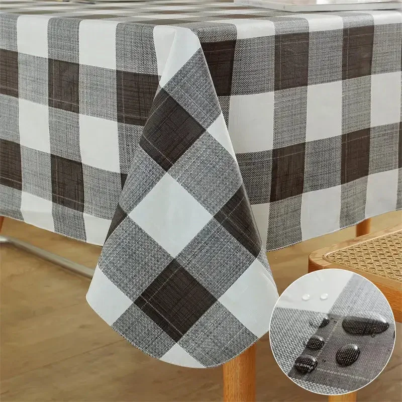 Rectangular Buffalo Plaid Vinyl Tablecloth