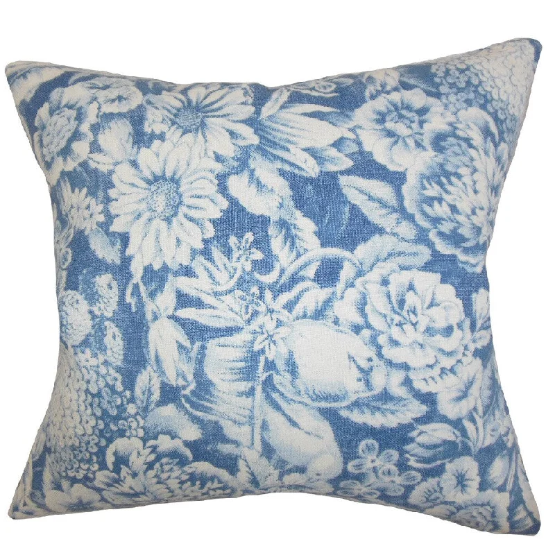 Elspeth Floral Euro Sham Blue