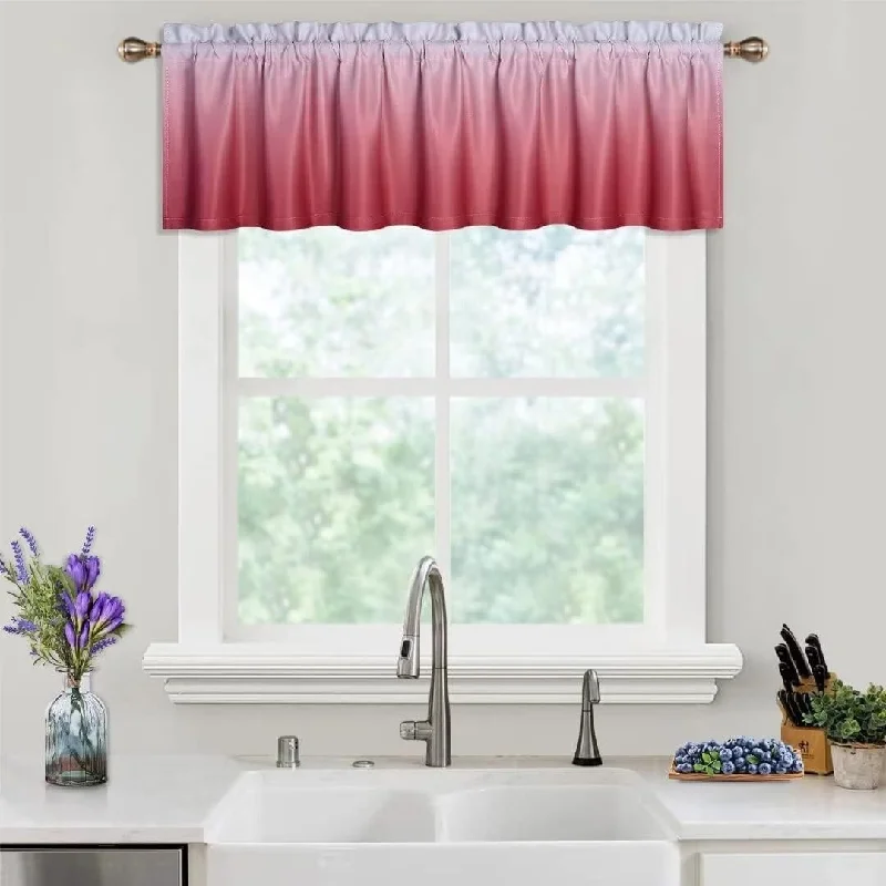 Bathroom Window Curtains Short Tier Curtain Ombre Blackout Cafe Curtains