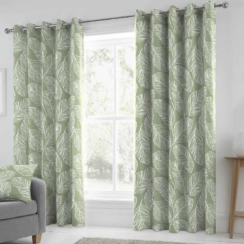 Matteo Green Eyelet Curtains