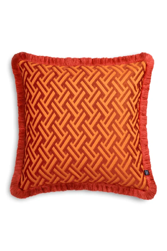 Orange Fringed Cushion | Eichholtz Doris