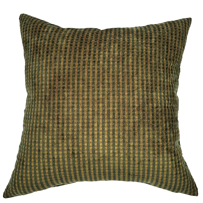 Green Retro Plaid Throw Pillow Cover 22x22